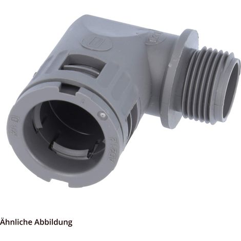 FLEXA RQW1-M Schnellverschraubung 90 Grad Winkel Gewinde M20x1,5 für Schlauch-Außendurchmesser 21,2mm konisch dichtend mit Außengewinde - 1 Stück (1/3)