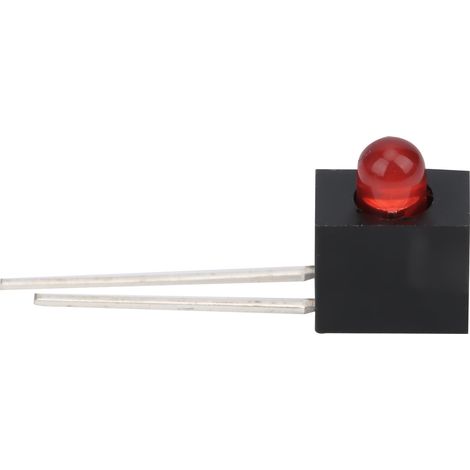 Douille de lampe LED monotrou de 3 mm, douille de lampe monotrou avec LED rouge, jaune, verte et bleue, pattes incurvées à 90 degrés, incluant une lumière rouge. (1/5)