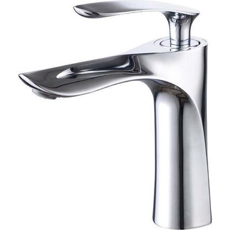 Robinet de lavabo, robinet de salle de bain, robinet de cuisine, robinet en alliage de zinc à double commande eau chaude/eau froide, robinet de lavabo pour toilettes, résistant à la corrosion (1/4)