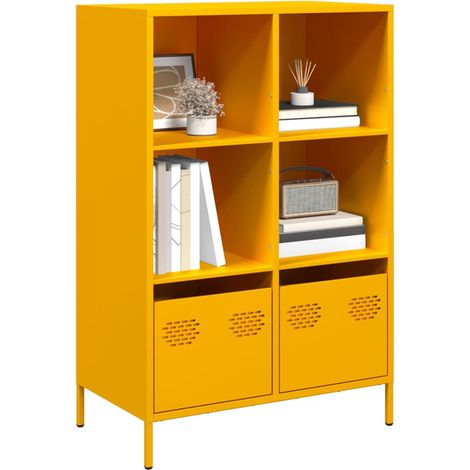 Highboard Senfgelb 68x39x103,5 cm Stahl