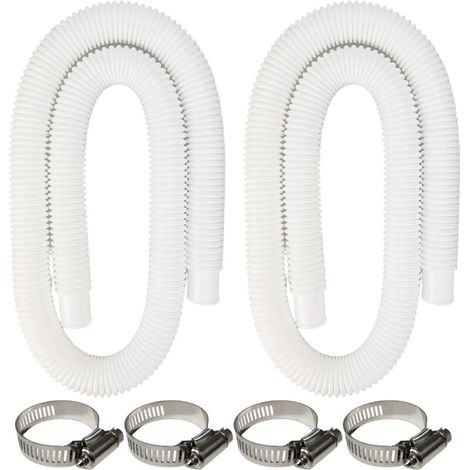 Tuyau de Piscine, 2Pcs 32mm Tuyau pour Piscine Hors Sol, 150cm/59in Tuyau pour Pompe d (1/4)
