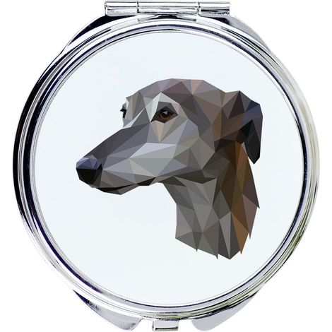 Levriero, Levriero inglese - specchio con foto e iscrizione geometrica di Art-Dog (1/3)