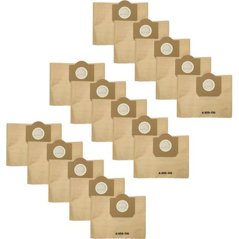 Sacs WD3 pour Aspirateur 6.959-130.0, lot de 15 Sacs d'aspirateur Premium Filtres en Papier Sacs Filtrants pour Krcher MV3 WD3P (1/5)