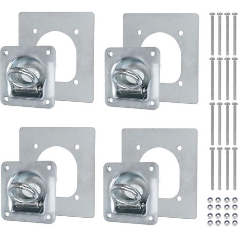 4pcs Anneau D'arrimage pour Remorque, avec Contre Plaqué et Vis (1/5)