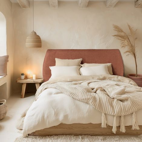 ARTHUR - Tête de lit rembourrée pour lits 140/160cm couleur terracotta (1/5)