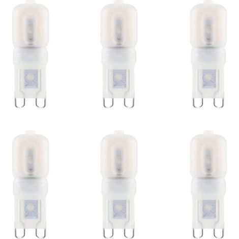 Ampoule LED G9 3W 300lm Equivalent 30W Halogène, Blanc Chaud 3000K AC220-240V Lampe à économie d'énergie G9, Non-Dimmable No Flicker, pour Décoration Lumineuse de la Maison Pack de 6 [ (1/4)