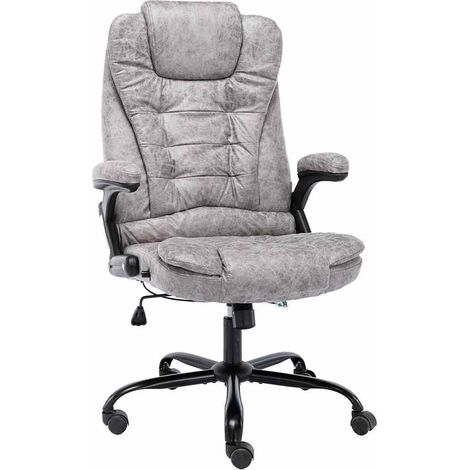 vidaXL Silla de oficina de piel de ante sintética gris claro (1/5)
