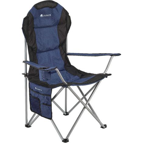 [GEBRAUCHT] B-Ware Campingstuhl Lido Klappstuhl gepolstert Getränkehalter Tragetasche Dunkelblau (1/2)