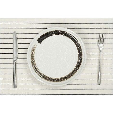 Set de table résistant à la chaleur, durable et réutilisable à rayures, idéal pour la décoration de la cuisine. (1/5)