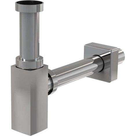 Alca - Sifone per lavabo Design, diametro 32 mm, quadrato, metallo A401 (1/2)
