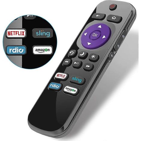 Télécommande universelle de remplacement pour téléviseur intelligent RCA Roku et téléviseur intelligent Roku RCA 32 40 43 49 50 55 60 65 70 (1/5)