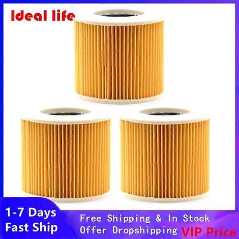 3 éléments filtrants pour Karcher WD2 WD3 Premium MV2, MV3, kit cheminée MV3, filtre de rechange pour aspirateur MV3 Premium (1/2)
