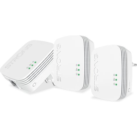 Strong Powerline 600 Triple Pack Mini 600 Mbit/s Collegamento Ethernet LAN 3 pz Bianco (1/4)