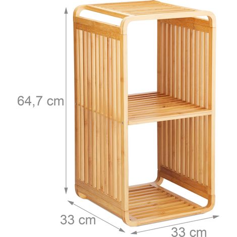 Scaffale portaoggetti per bagno cucina 96 x 33 x 33 cm atmosfera accogliente uso su entrambi i lati in bambù naturale 130006057