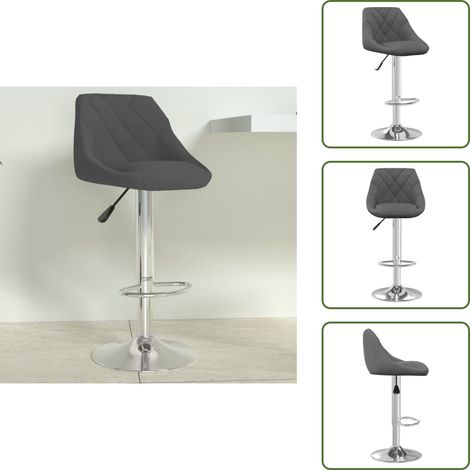 Taburete ajustable - vidaXL Taburete de cocina de terciopelo gris oscuro - Silla de barra