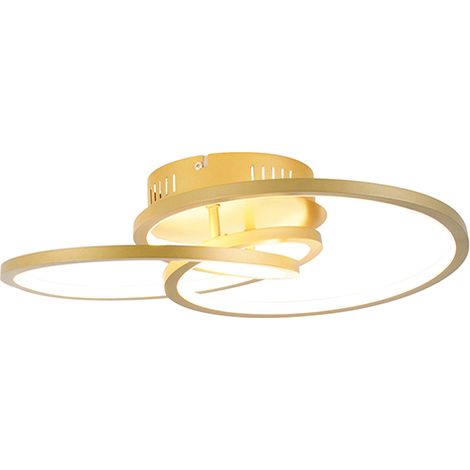 Deckenleuchte Gold 45 cm inkl. LED 3 Stufen dimmbar - Rowin