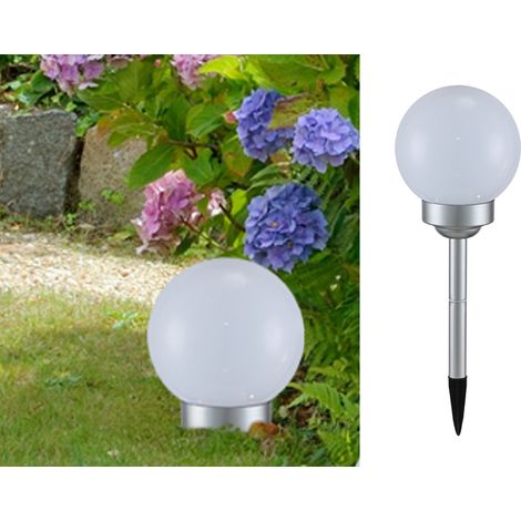 LED Solarkugel Garten - Leuchtkugel Ø 15cm mit Erdspieß (1/5)