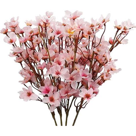 Fleurs artificielles de pêcher, petites branches courtes, fleurs de cerisier artificielles, accessoires de décoration de mariage, fleurs en soie pour la décoration intérieure. (1/5)