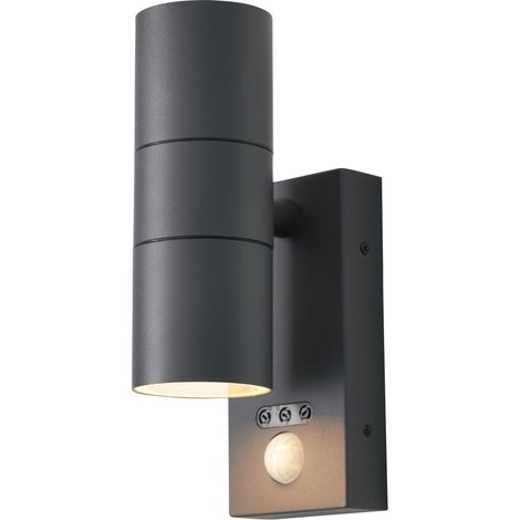 Litecraft Kenn Outdoor Up Down Wall Light With PIR Motion Sensor - Anthracite (1/4)