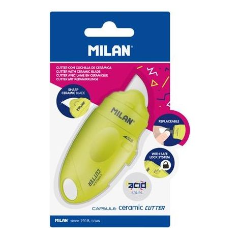 Blíster cúter hoja cerámica CAPSULE serie Acid MILAN®, amarillo