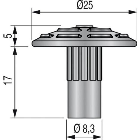 Clou podotactile Dinaclou inox extérieur à sceller B 250 - DINAC (1/6)