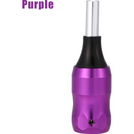 Poignée de machine à tatouer en alliage d'aluminium, cartouche ronde accessoire violette (1/5)