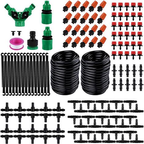 Système d'irrigation capillaire 20 m - Micro Drip DIY - Arroseur automatique pour jardin,terrasse et pelouse - Noir (1/5)