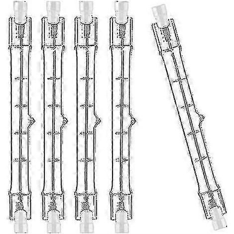 Ampoule halogène R7s à intensité variable 300 W 230 V 118 mm, lot de 10, pour projecteur de chantier (1/5)