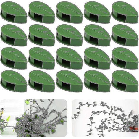 50 unsichtbare, selbstklebende Pflanzenclips für Kletterpflanzen an Wänden, kompatibel mit Drahtbefestigungen. – 100 Stück (1/5)
