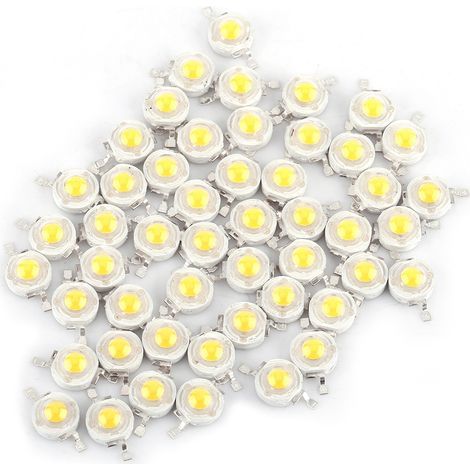 Lot 50 puces LED 1W – SMD COB – super lumineuses – blanc chaud – DIY éclairage – projecteur (1/3)
