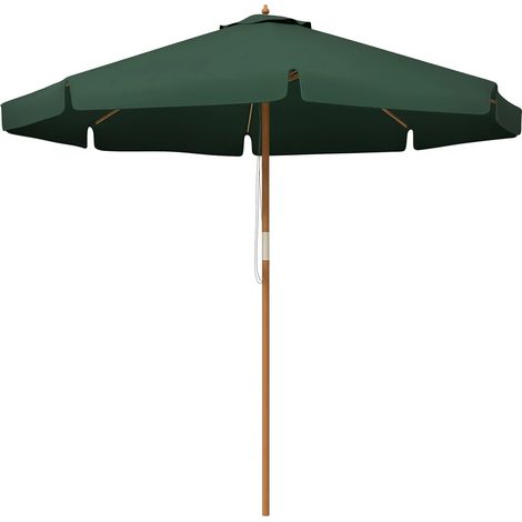Outsunny Ombrellone da Giardino con Doppio Tettuccio, in Bambù e Poliestere, Ø325x250 cm, Verde (1/3)