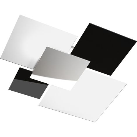 Plafonnier moderne 1088/90-NE Verre Blanc et Noir 4xE27