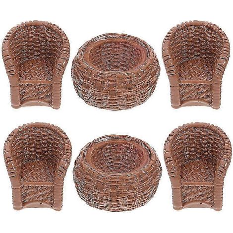 Accessoires de mobilier d'extérieur, mobilier miniature pour maison de poupée, décoration intérieure, artisanat de forme carrée, 1 ensemble (1/5)