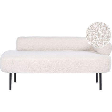 Rechtsseitige Chaiselongue MIRMANDE Bouclé Cremeweiß