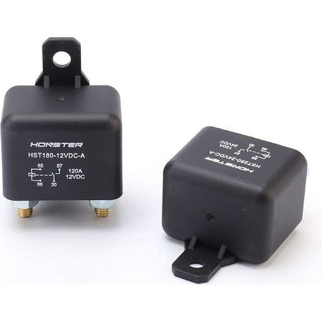 Relais miniature 120 A, relais automobile 12 V/24 V, relais de démarreur compact avec accessoires, verrouillage à bobine simple 120 A/12 V (1/4)