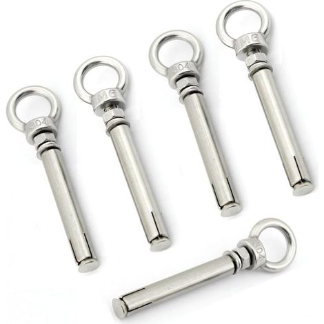 Vis M6x80mm De Boulon à il à Expansion Avec Anneau De Levage En Acier Inoxydable 5 Pack (1/4)
