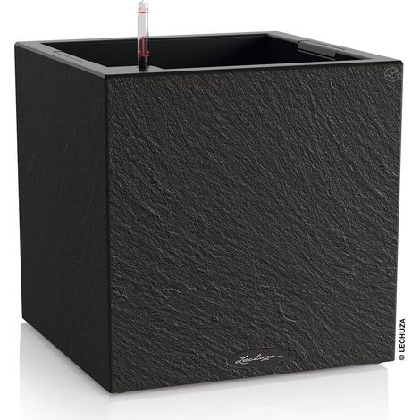 LECHUZA® Pflanzgefäße CANTO Slatestone 40 low Dunkelgrau All-in-One