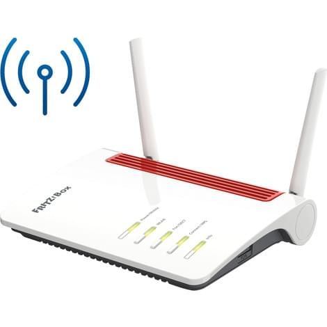 FRITZBox 6850 LTE WLAN-Router Gigabit Ethernet Dual-Band (2,4 GHz/5 GHz) 3G 4G Rot, Weiß (1/3)