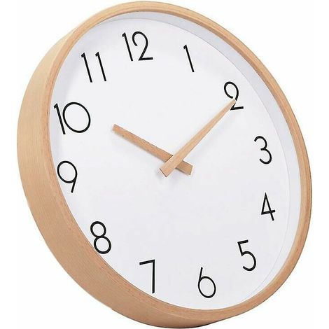 12 Zoll leise digitale Wanduhr aus Holz, Vintage-Dekor ohne Ticken (1/4)