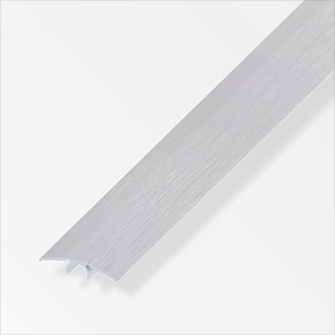 alfer Übergangs-Profil 1 m, 33 mm Aluminium eloxiert gebürstet grau, grau Übergangsprofil (1/2)