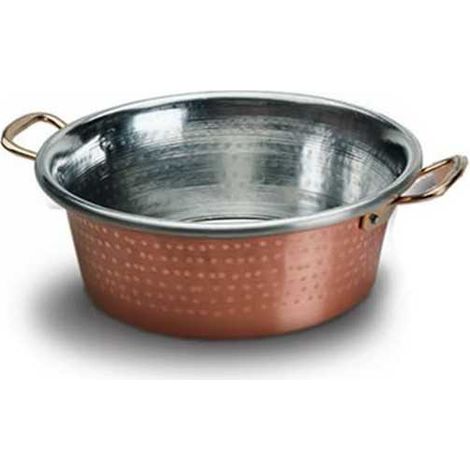 Risottiera de cobre Chef con 2 mangos, 30 cm de diámetro