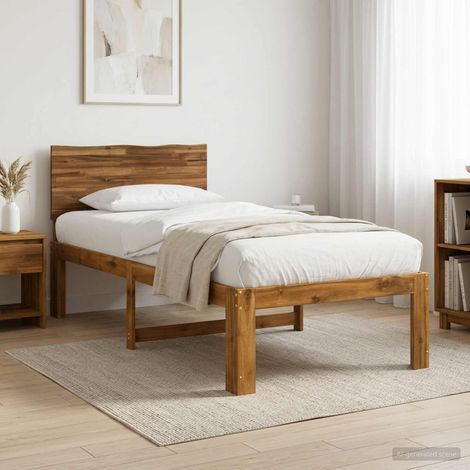 vidaXL Single Bed Frame with Headboard ROSTOCK Natural 75 x 190 cm (1/5)