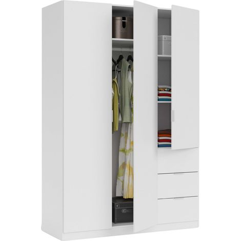 Guardarropa 3 Puertas - Armario Habitación Blanco 52x135 cm (1/5)