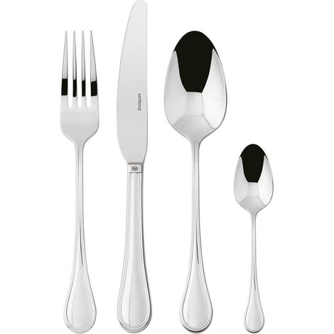 Ménagère en acier inoxydable 18/10 pour 12 personnes 48 pièces : 12 fourchettes, 12 cuillères, 12 couteaux, 12 cuillères à café, passe au lave-vaisselle, cuivre (1/5)