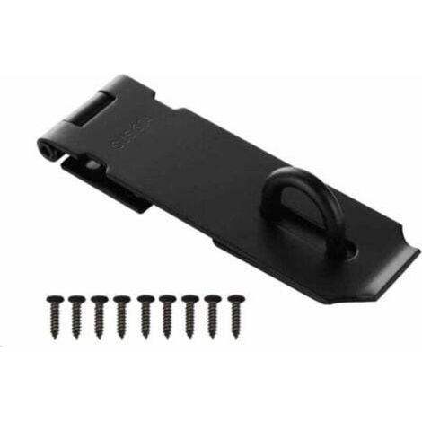 Coffret de forets pour perceuse Cadenas Fermoir Loquet Porte 6 Pouces, Moraillon pour cadenas Verrou porte exterieur avec Vis, Inoxydable Loquet Porte pour Porte, Tiroir, Placard (Noi (1/4)