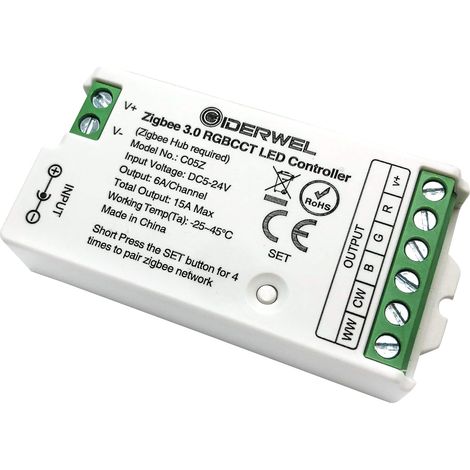 ZigBee 3.0 RGBWW LED Strip Controller, Compatible avec Hub Bridge, Echo Plus, Echo Studio, Echo Show (2nd gen.) pour Commande Vocale RGBWW RGBW Bande LED (seulement un Zigbee (1/5)