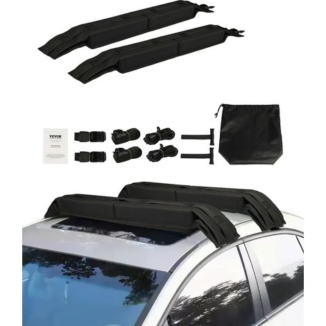 VEVOR Cuscinetti Morbidi per Portapacchi da Tetto, Cuscinetto Universale per Portapacchi per Auto 800 mm, Carico 80 kg con 4 Cinghie di Ancoraggio, 2 Cinghie ad Anello Rapido e Borsa per SUP, Canoa