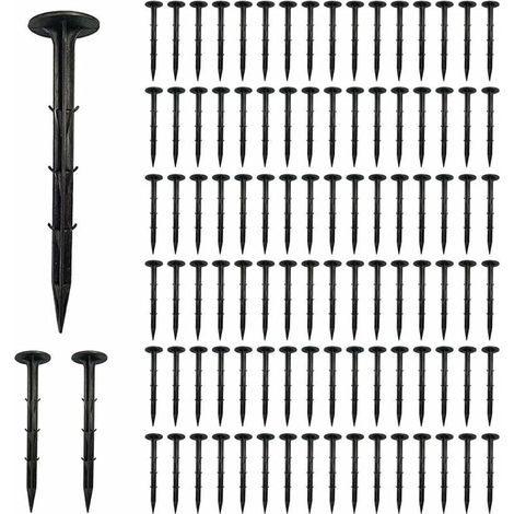 ZVD Clous en Film, Piquet de Fixation Plastique, Clous de Sol, Piquet de Fixation pour Bache, Ancrage de Sol pour Jardin, Clous pour Jardin, Réutilisable Piquets Extérieurs PP (16cm-100pcs) (1/4)