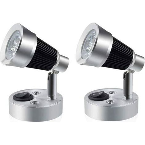 Bardusch - Lampe de lecture LED 3W 12V pour camping-car, petite applique murale 90° Spot intérieur réglable pratique avec interrupteur pour ca (1/4)