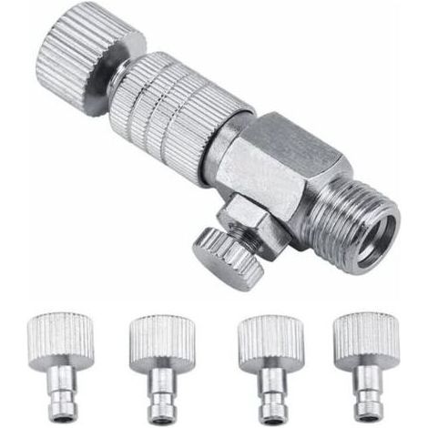 Raccord métallique à déconnexion pour aérographe, 4 raccords mâles-femelles 1/8" pour connecter un compresseur d\'air aérographe (1/5)